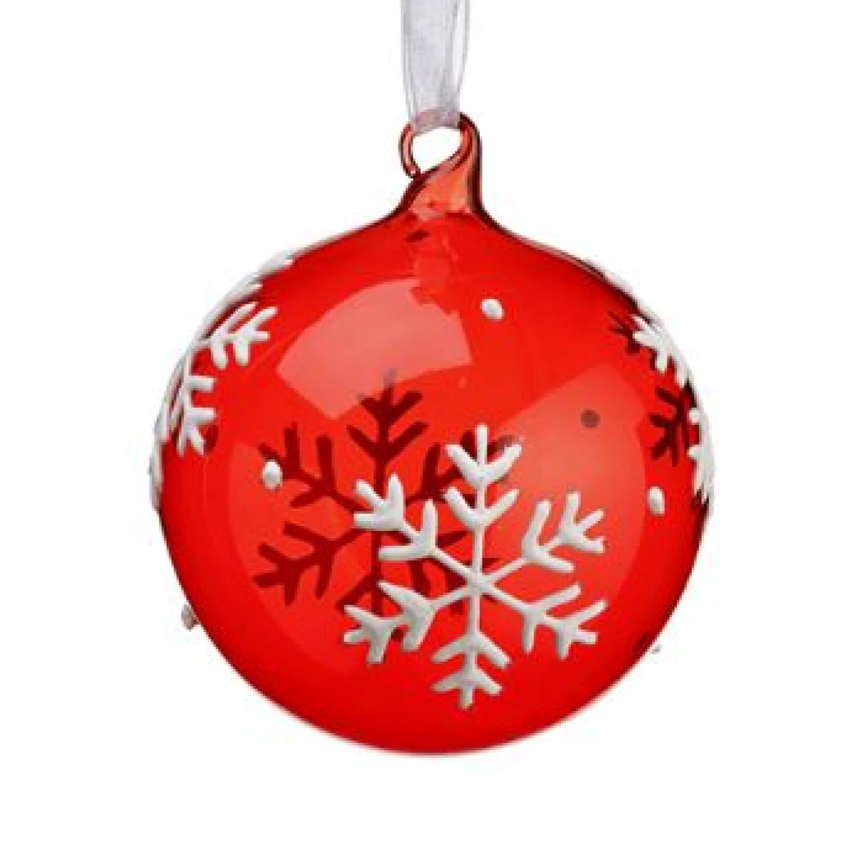 Bola de Cristal Roja de Copos de Nieve 3.25\, image size:1200x1200